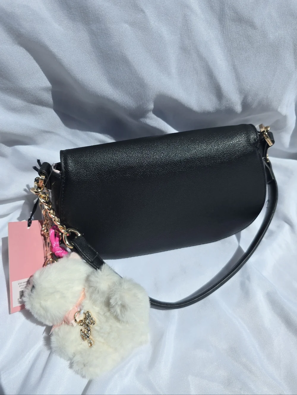 Juicy Couture Exclusive Black Crossbody with Gold Chain And Bag Charm - Picture 3 of 8
